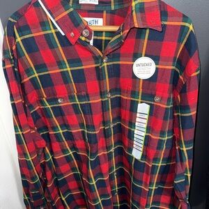 DULUTH Men's Red Plaid Shirt NWT
